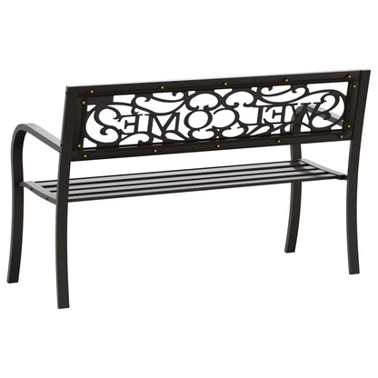 Garden Bench Black Powder-coated steel and plastic Standard