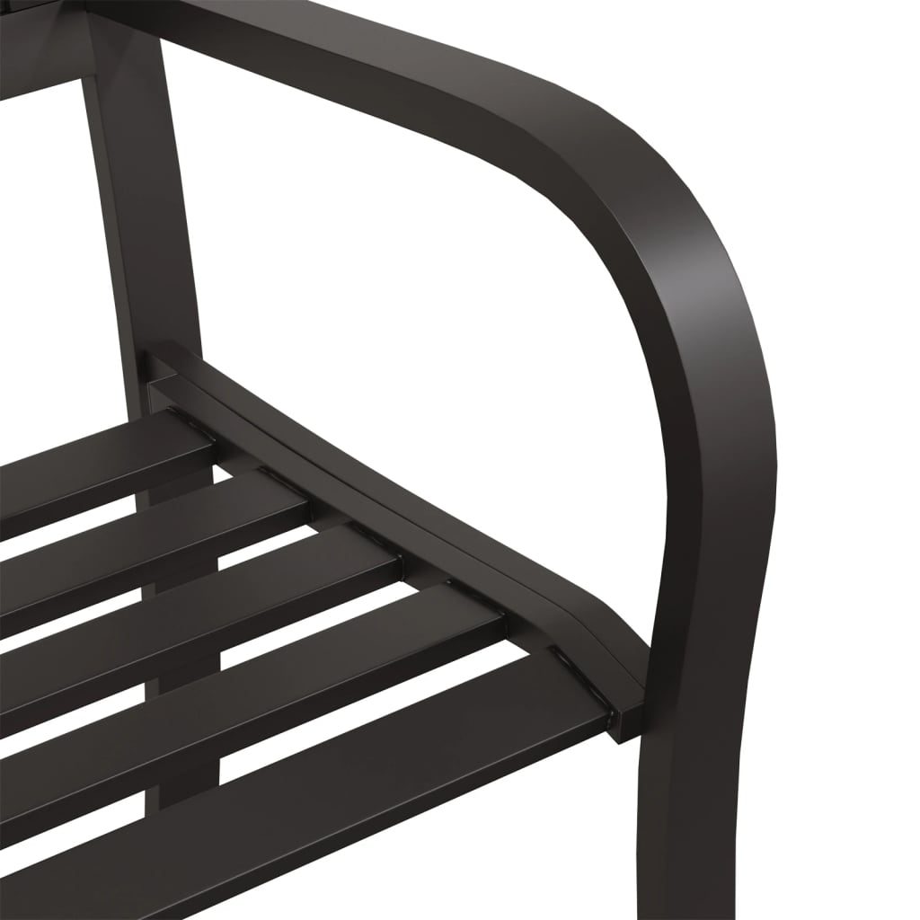 Garden Bench Black Powder-coated steel and plastic Standard