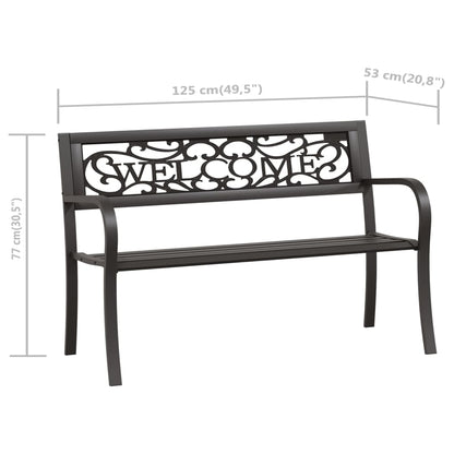 Garden Bench Black Powder-coated steel and plastic Standard