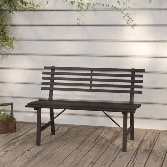 Garden Bench Black Powder-coated steel Large Durable
