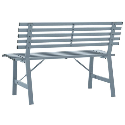 Garden Bench Grey Powder-Coated Steel Medium Garden Bench
