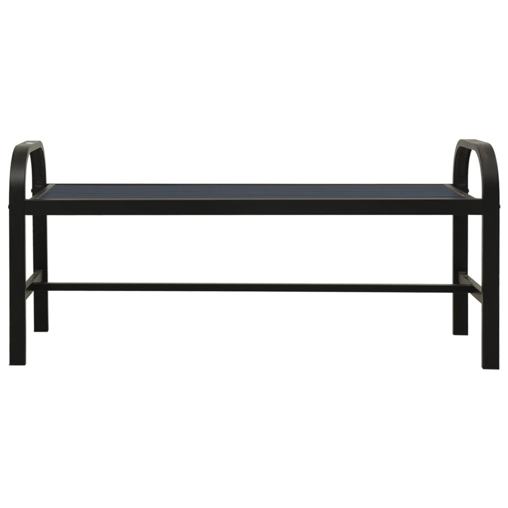 Garden Bench Black Steel, WPC Standard Durable Garden Bench