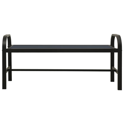 Garden Bench Black Steel, WPC Standard Durable Garden Bench