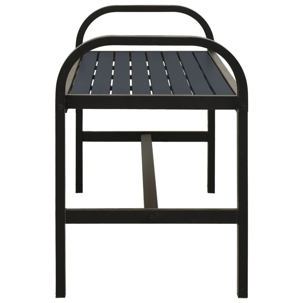 Garden Bench Black Steel, WPC Standard Durable Garden Bench