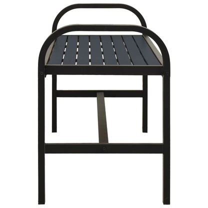 Garden Bench Black Steel, WPC Standard Durable Garden Bench