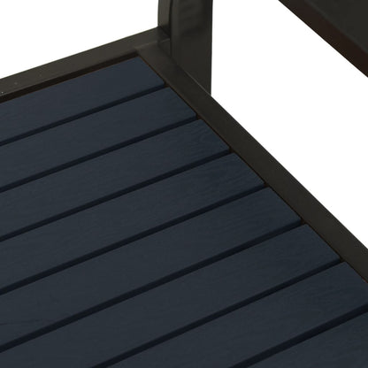 Garden Bench Black Steel, WPC Standard Durable Garden Bench