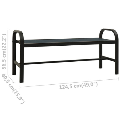 Garden Bench Black Steel, WPC Standard Durable Garden Bench