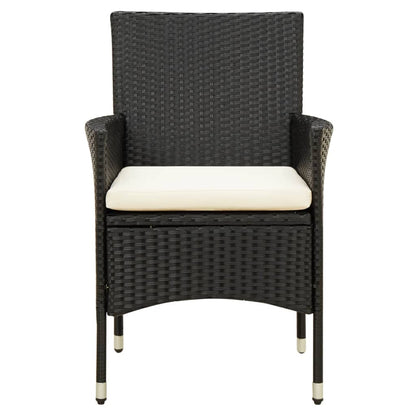 Garden Chair Set of 2 Black and Cream White