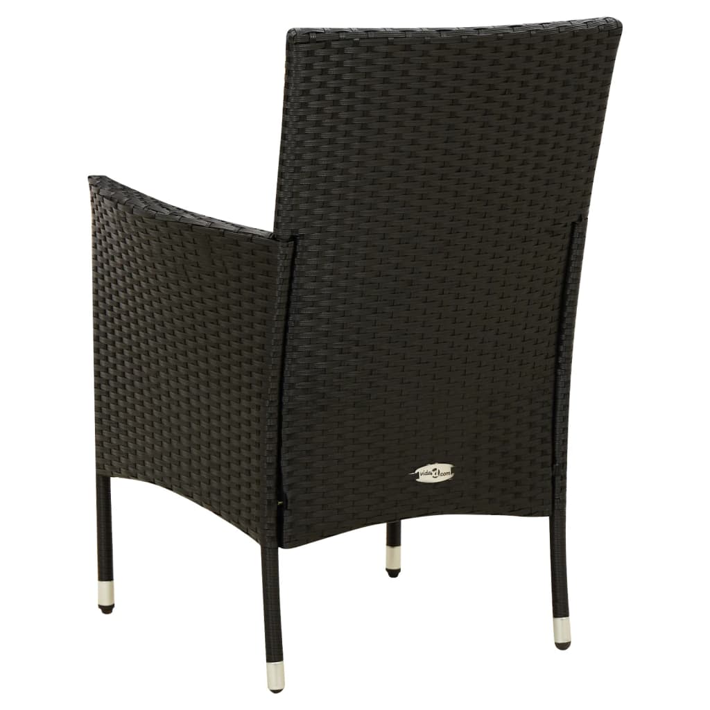 Garden Chair Set of 2 Black and Cream White
