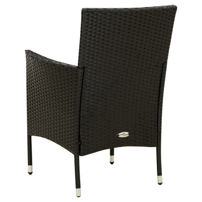 Garden Chair Set of 2 Black and Cream White