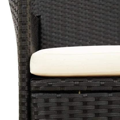 Garden Chair Set of 2 Black and Cream White
