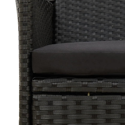Garden Chair Set of 2 Black Poly Rattan Medium