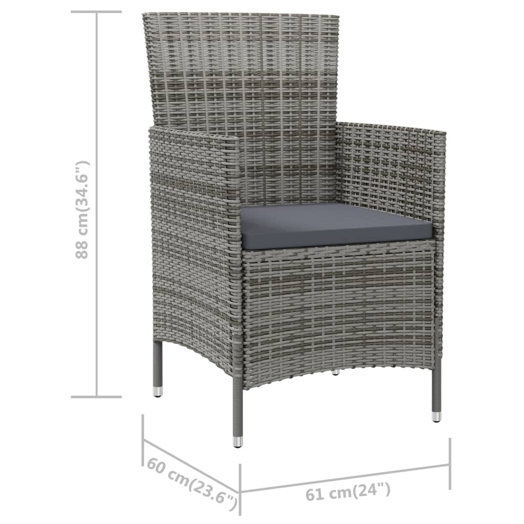 Garden Chair Set of 2 Grey