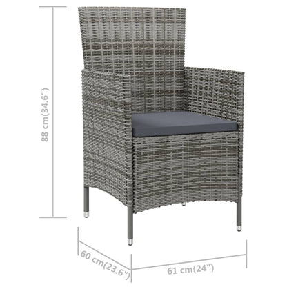 Garden Chair Set of 2 Grey
