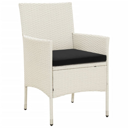 Garden Chair Set of 4 White Poly Rattan Standard Durable