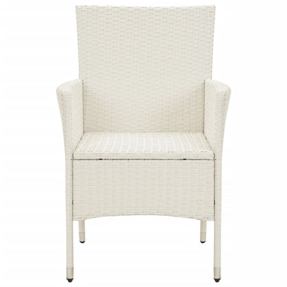 Garden Chair Set of 4 White Poly Rattan Standard Durable