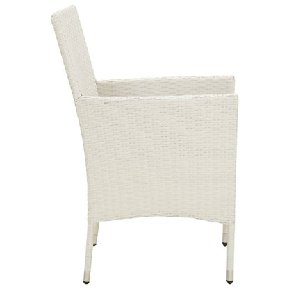 Garden Chair Set of 4 White Poly Rattan Standard Durable