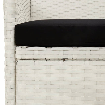 Garden Chair Set of 4 White Poly Rattan Standard Durable