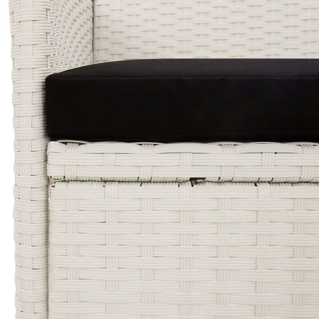 Garden Chair Set of 4 White Poly Rattan Standard Durable