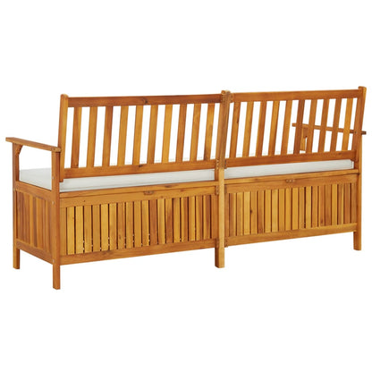 Bench Brown, Cream White Solid Acacia wood, 100% polyester fabric