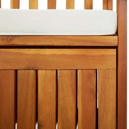 Bench Brown, Cream White Solid Acacia wood, 100% polyester fabric