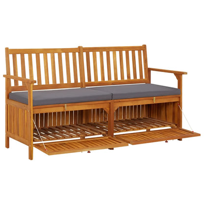 Bench Black Solid Acacia wood Large Storage Bench Rectangular