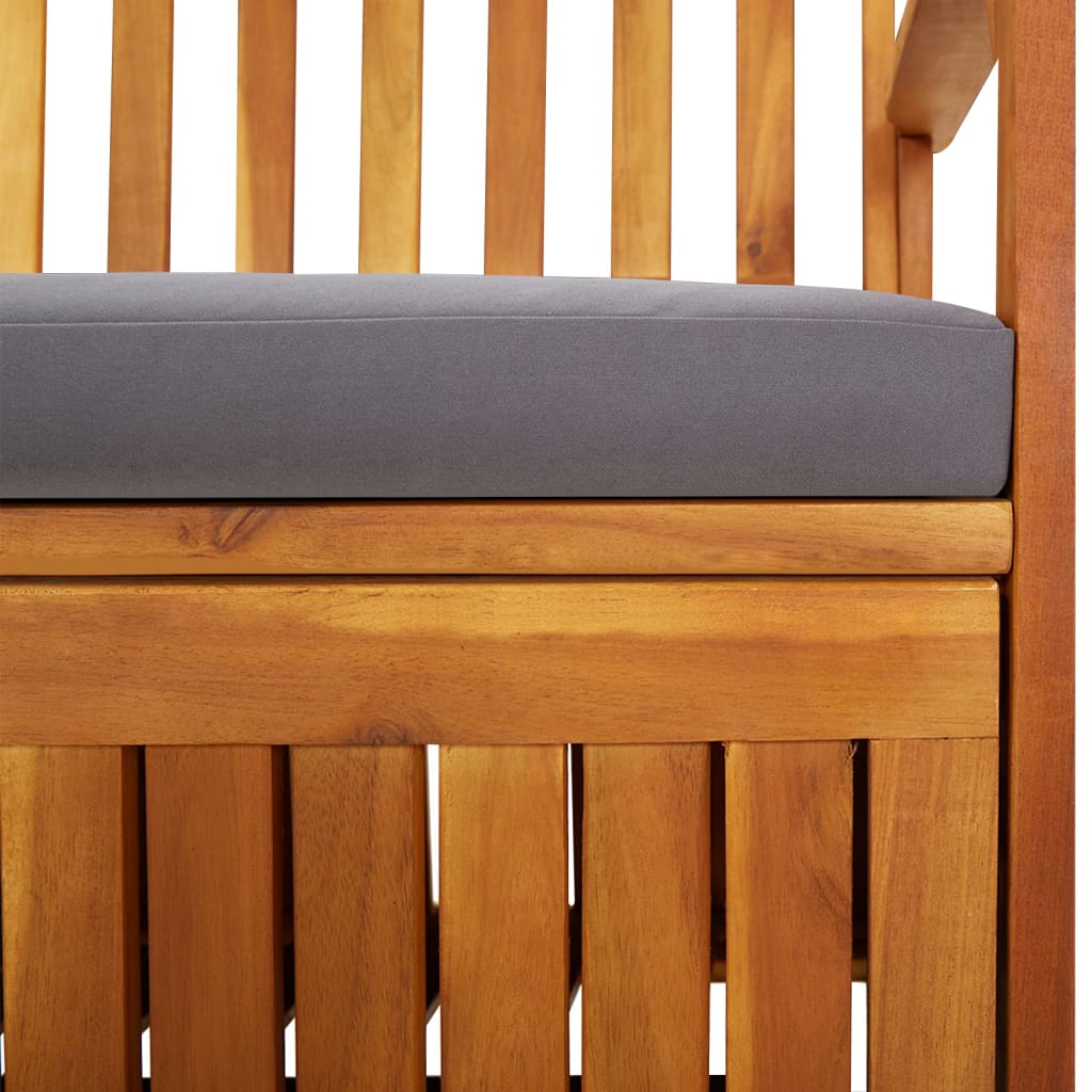 Bench Black Solid Acacia wood Large Storage Bench Rectangular
