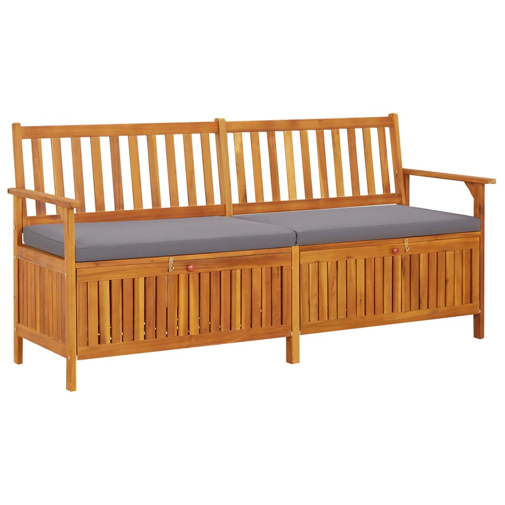 Bench Black Solid Acacia wood 67 in Storage Bench Rectangular