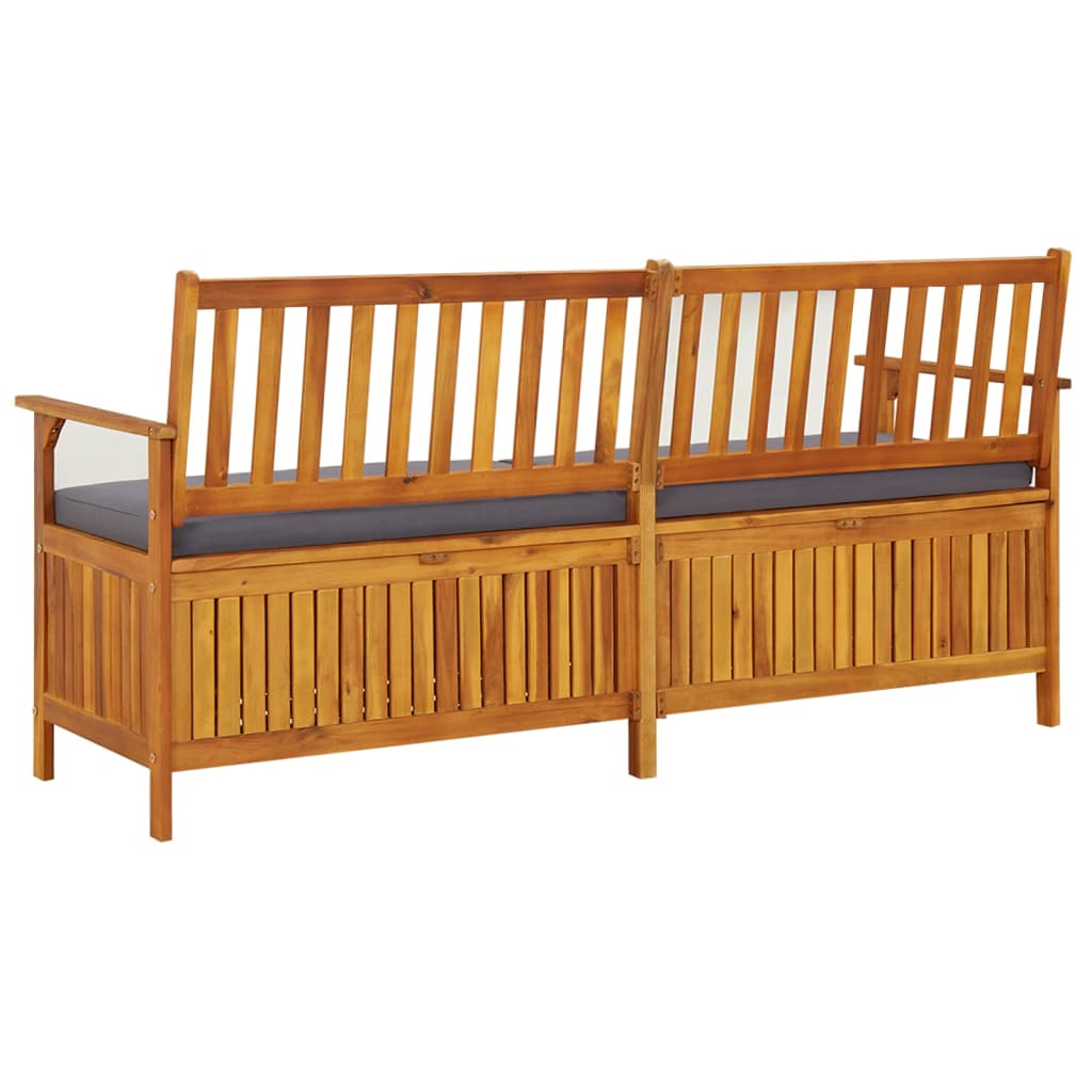 Bench Black Solid Acacia wood 67 in Storage Bench Rectangular
