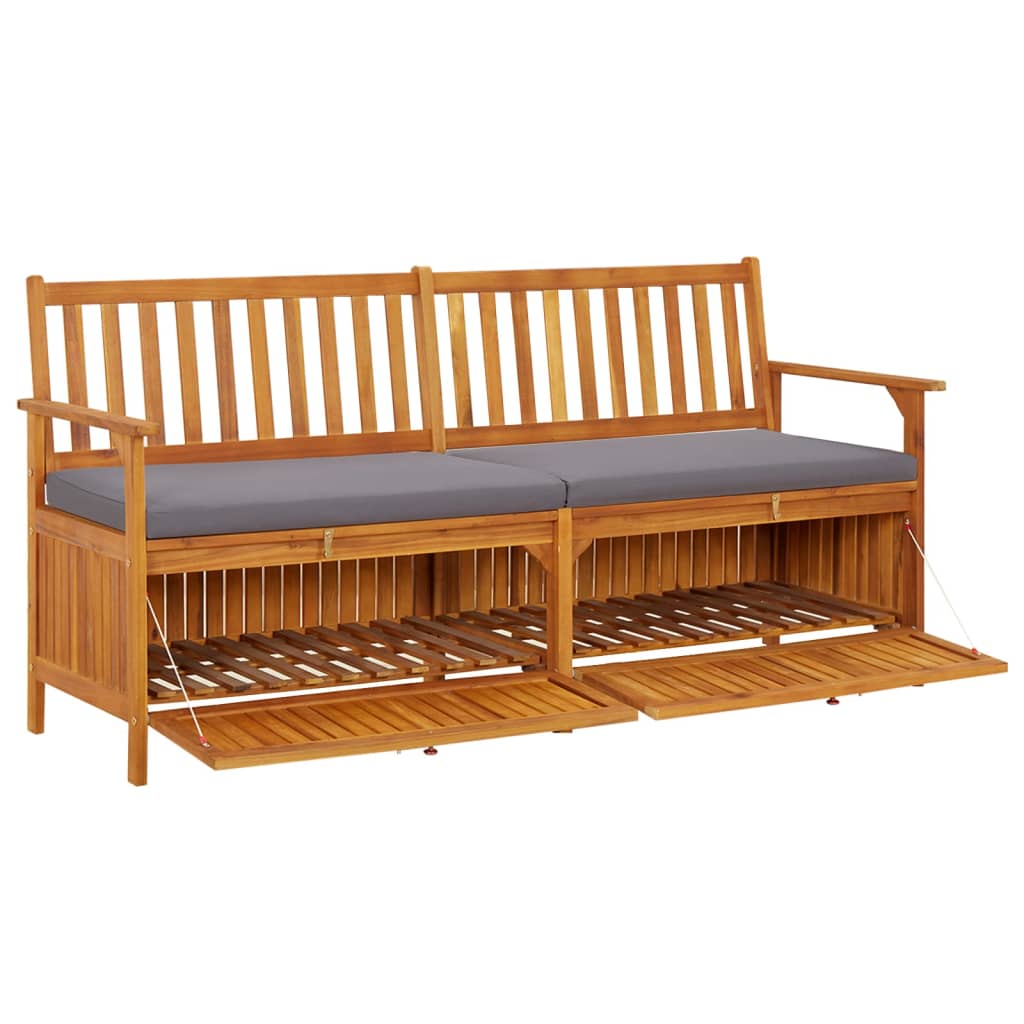 Bench Black Solid Acacia wood 67 in Storage Bench Rectangular