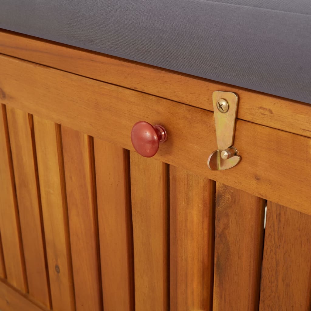 Bench Black Solid Acacia wood 67 in Storage Bench Rectangular