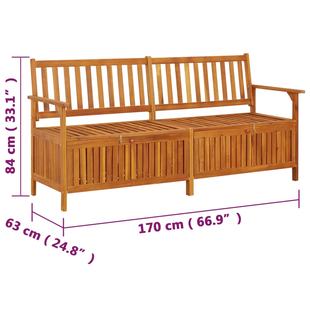 Bench Natural brown Solid acacia wood, 100% polyester Large