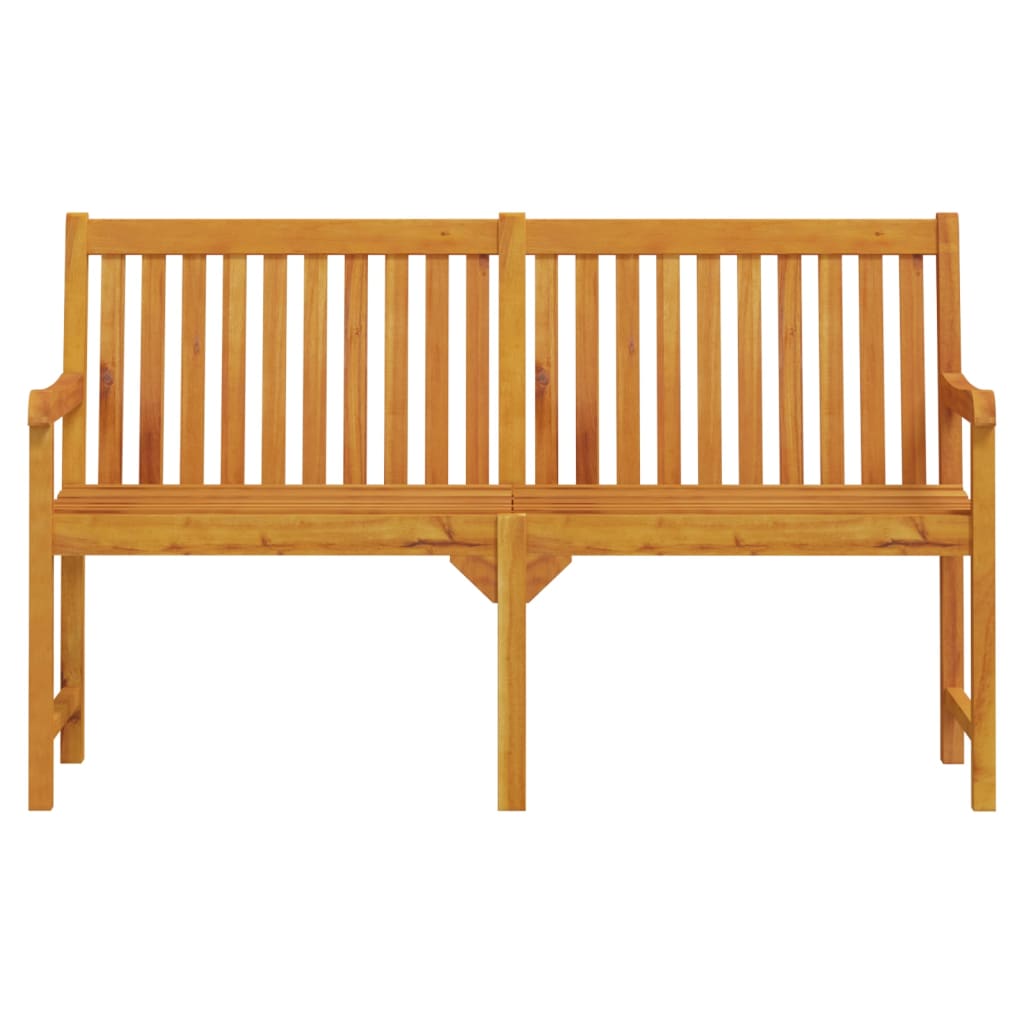 Garden Bench Natural Brown Solid Acacia Wood Large Durable