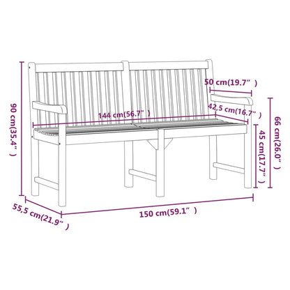 Garden Bench Natural Brown Solid Acacia Wood Large Durable