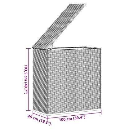 Cushion Box Grey PE rattan 39.4x19.3x40.7 in Cushion Box