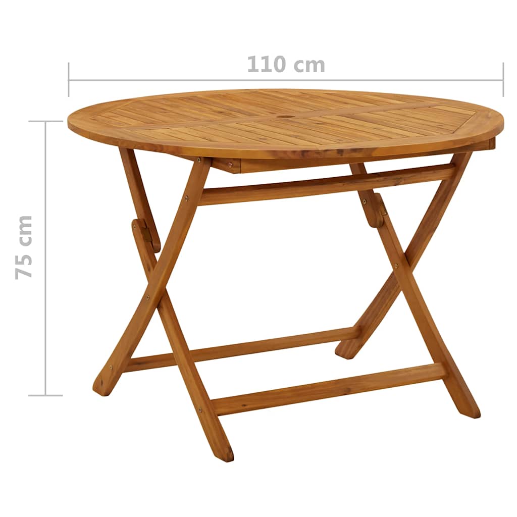 Garden Table Natural wood Solid acacia wood Medium Foldable