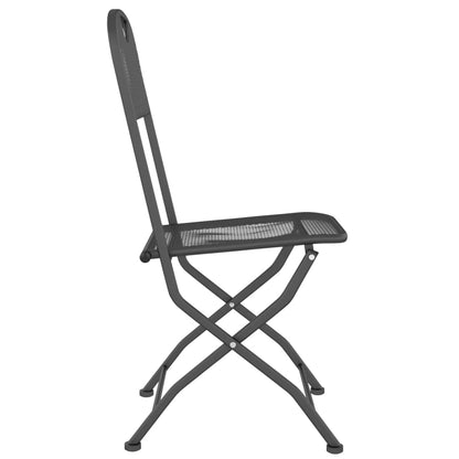 Folding Garden Chair Set of 2 Anthracite