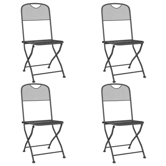Folding Garden Chair Set of 4 Anthracite