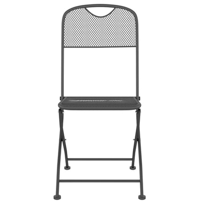 Folding Garden Chair Set of 4 Anthracite