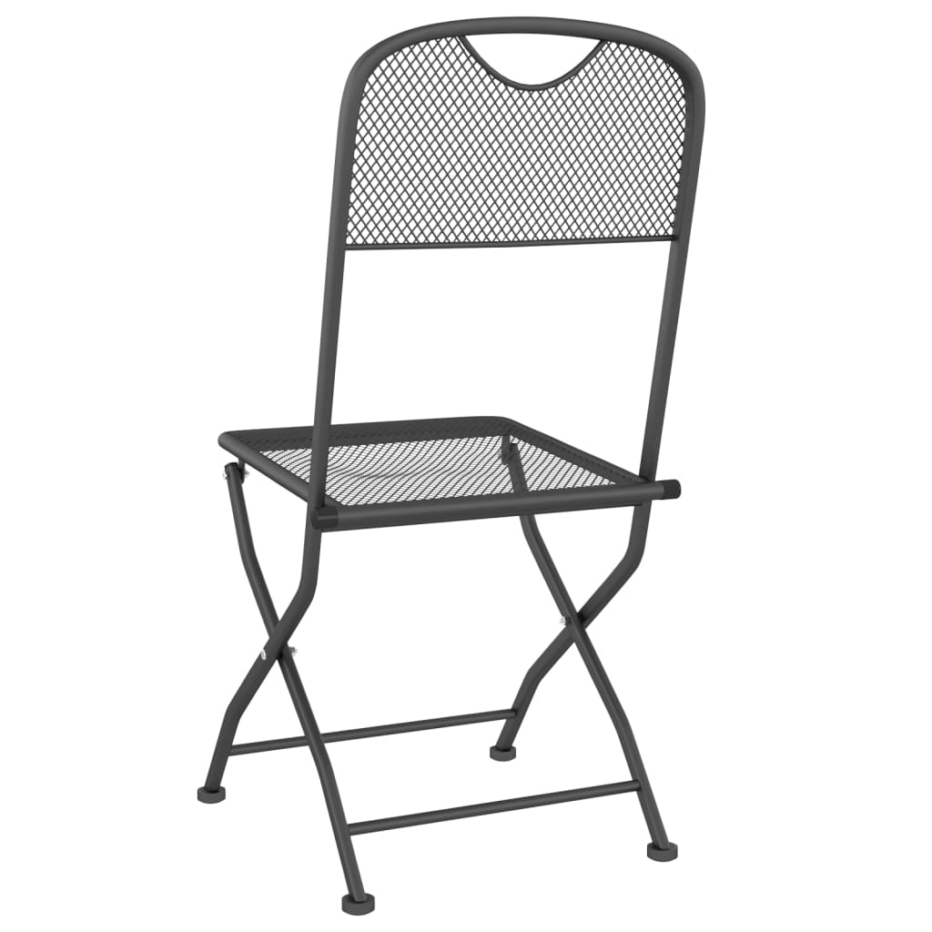Folding Garden Chair Set of 4 Anthracite