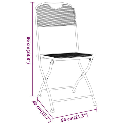 Folding Garden Chair Set of 4 Anthracite
