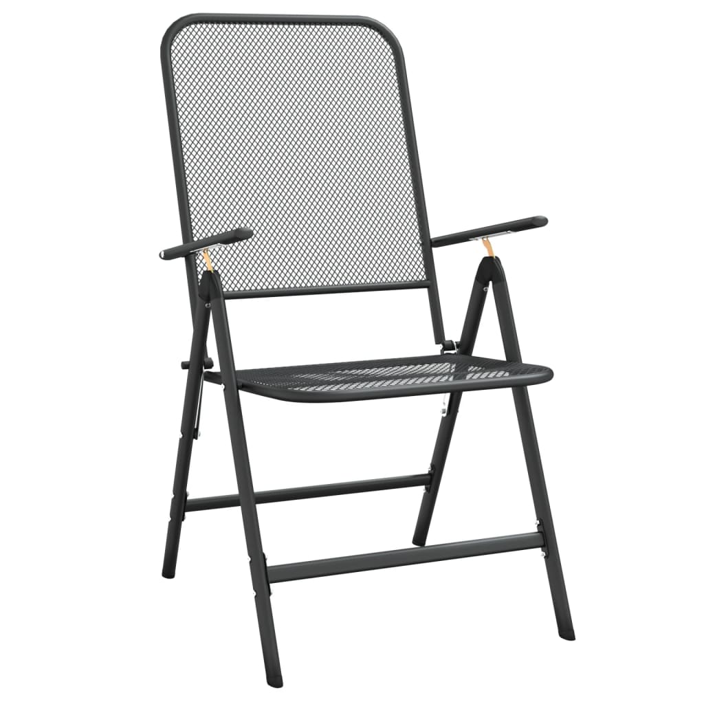 Folding Garden Chair Set of 2 Anthracite