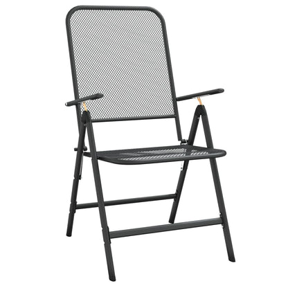 Folding Garden Chair Set of 2 Anthracite