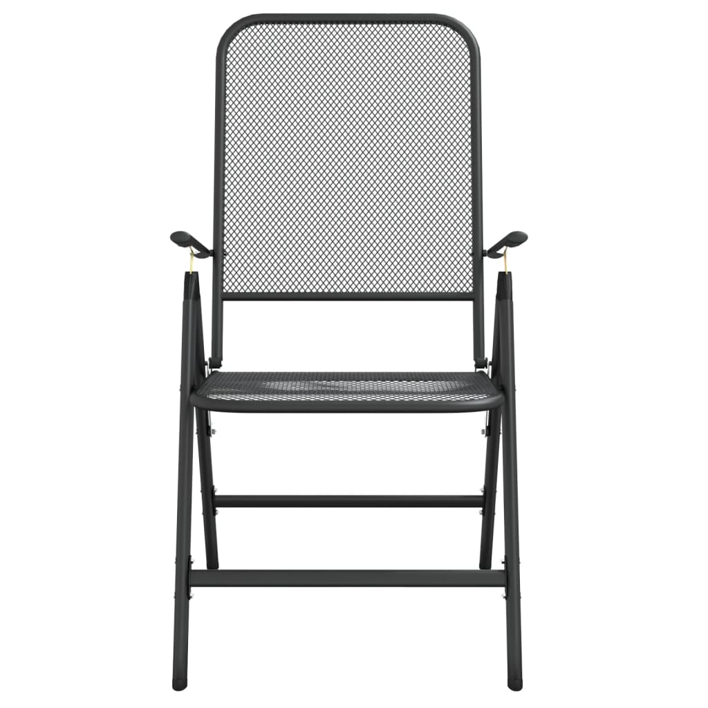 Folding Garden Chair Set of 2 Anthracite