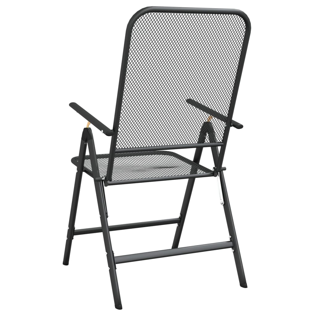 Folding Garden Chair Set of 2 Anthracite