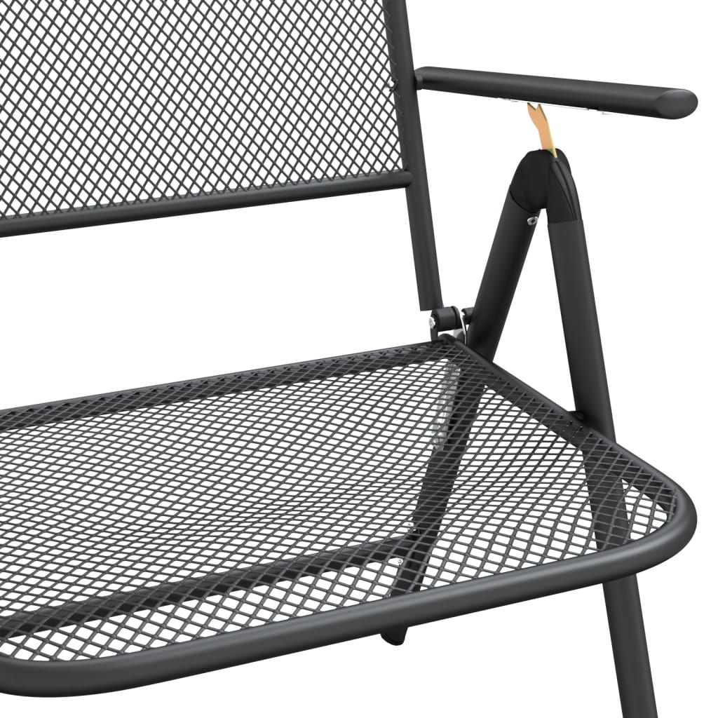 Folding Garden Chair Set of 2 Anthracite