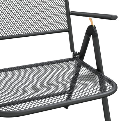 Folding Garden Chair Set of 2 Anthracite