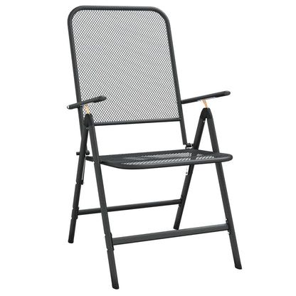 Folding Garden Chair Set of 4 Anthracite