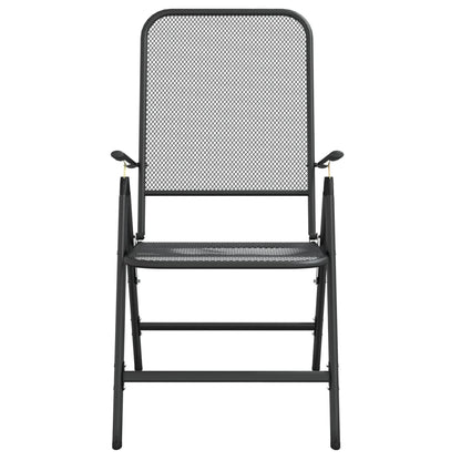 Folding Garden Chair Set of 4 Anthracite