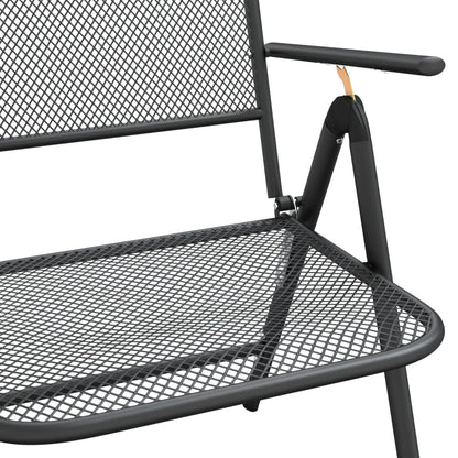 Folding Garden Chair Set of 4 Anthracite